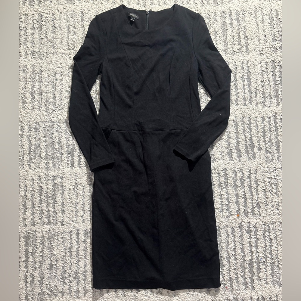 Talbots substantial career thick long sleeve black dress size 2 petite